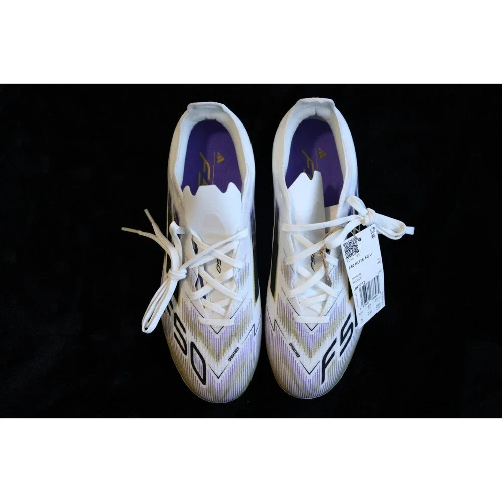 adidas F50 Elite FG Kids Soccer Cleats White Gold JH7713 NWT Firm Ground Size 5